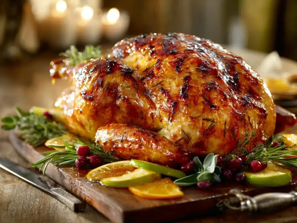 apple cider brined turkey - featured image