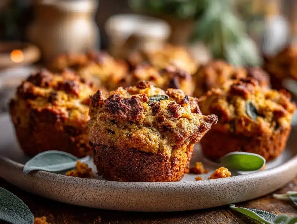 brown butter sage stuffing muffins - featured image