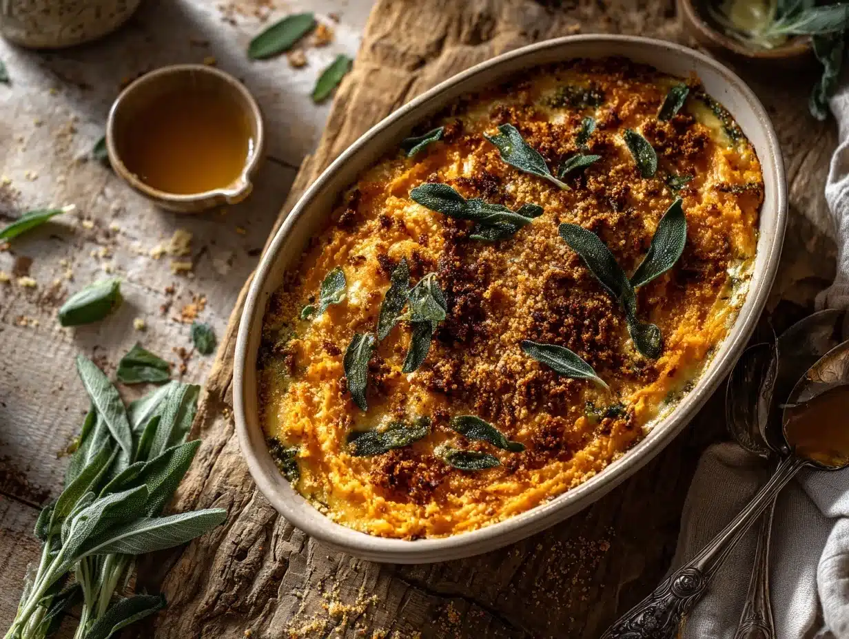 brown butter sage sweet potato casserole preparation steps