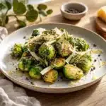 cacio e pepe Brussels sprouts - featured image