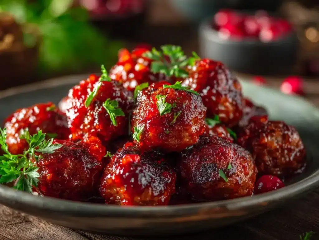 cranberry meatballs - featured image