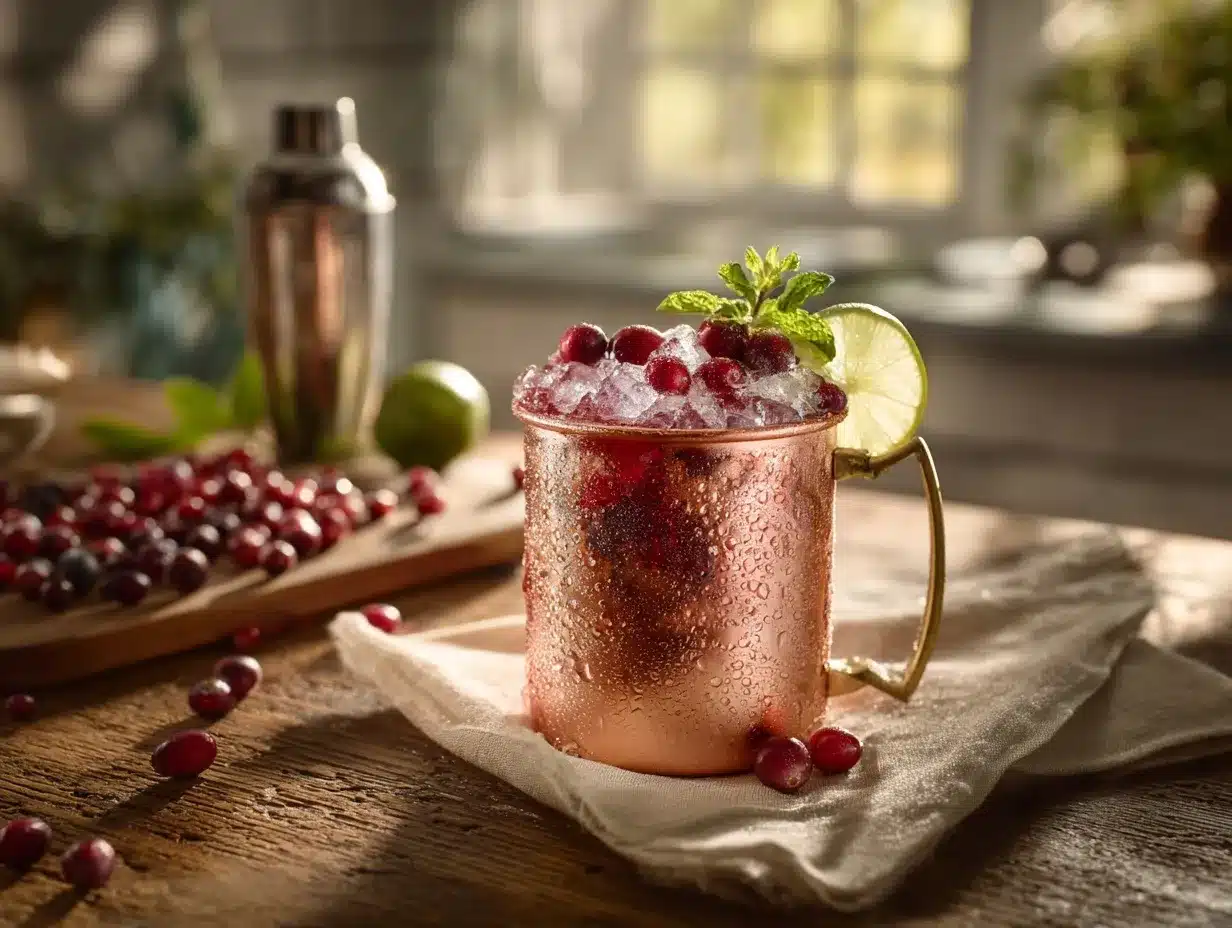 Cranberry Moscow Mule preparation steps