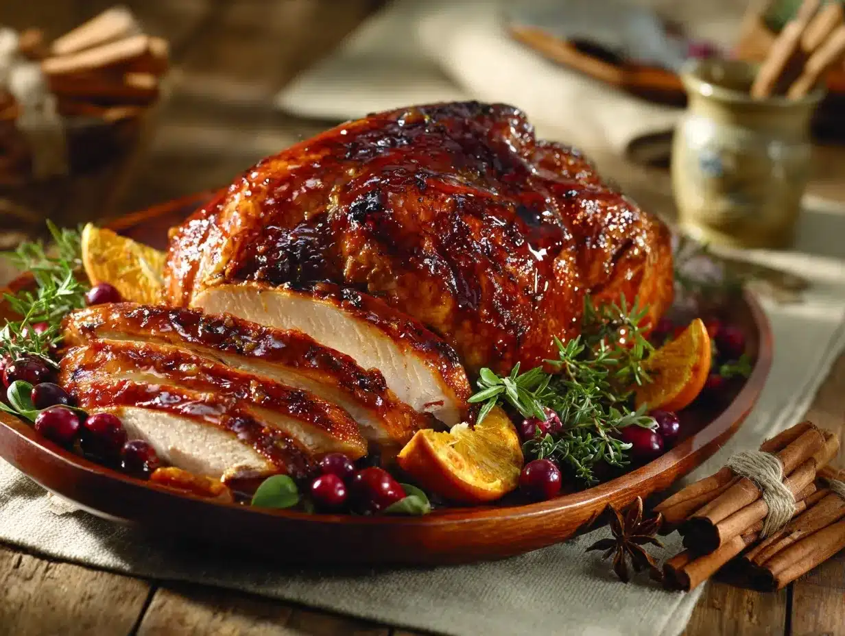cranberry mustard glazed turkey preparation steps