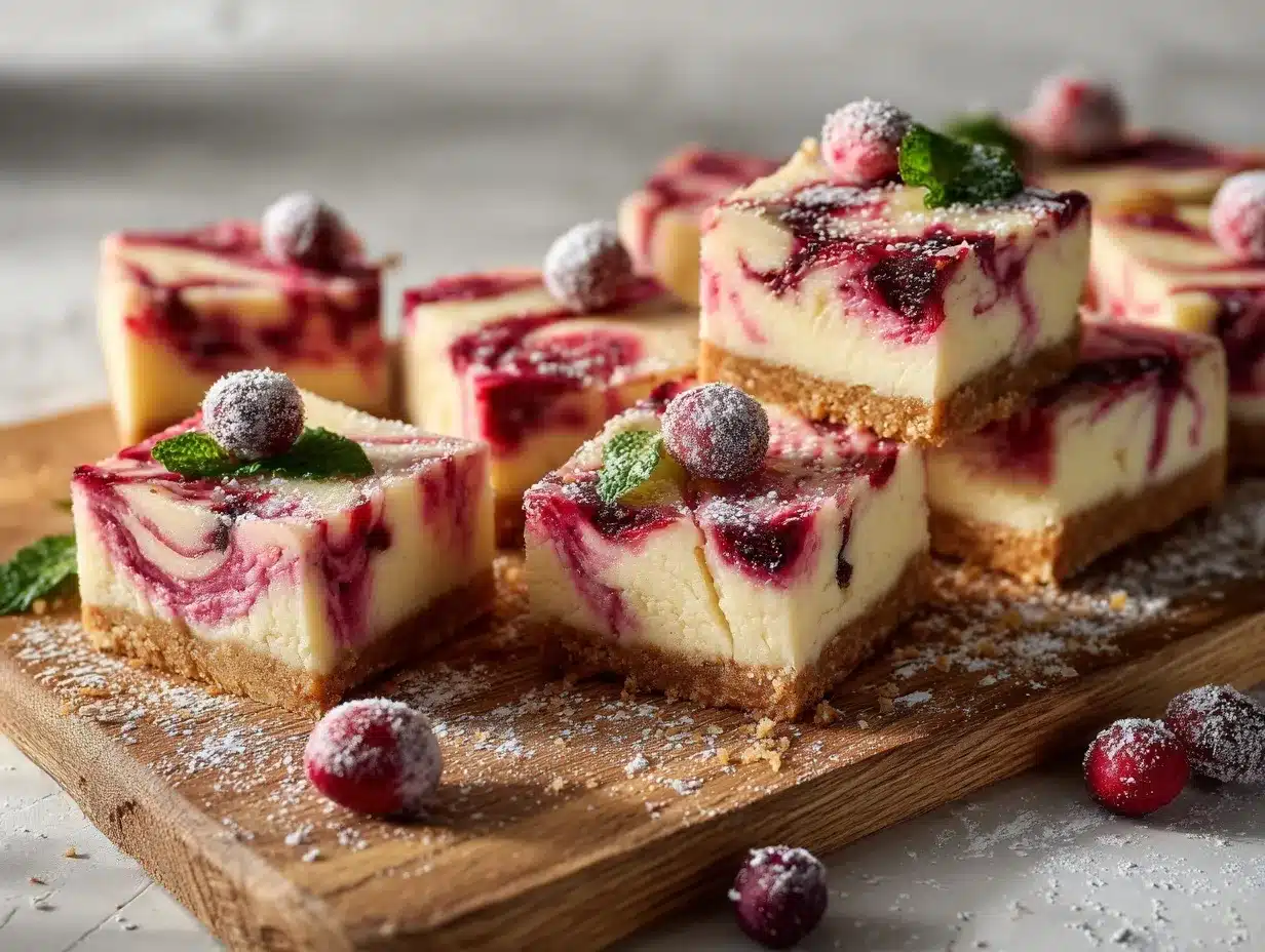 cranberry swirl cheesecake bars preparation steps