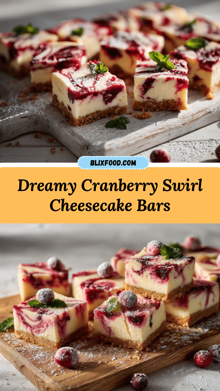 cranberry swirl cheesecake bars recipe