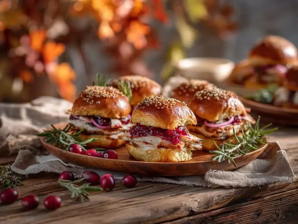 cranberry turkey sliders - featured image