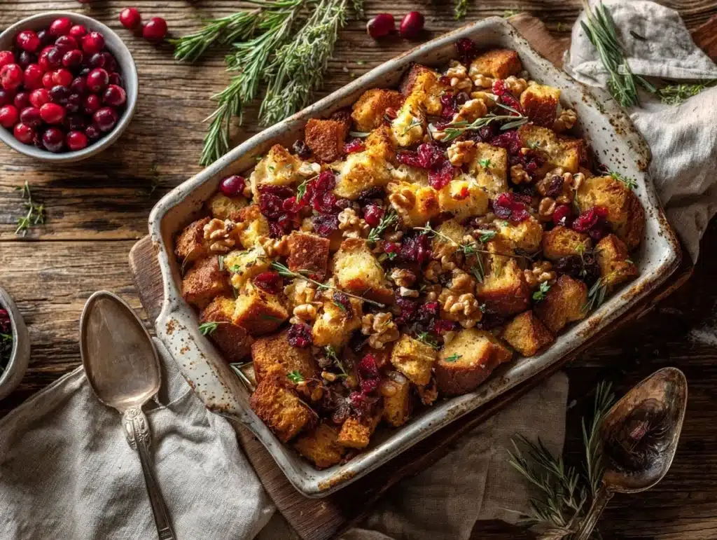 cranberry walnut stuffing - featured image