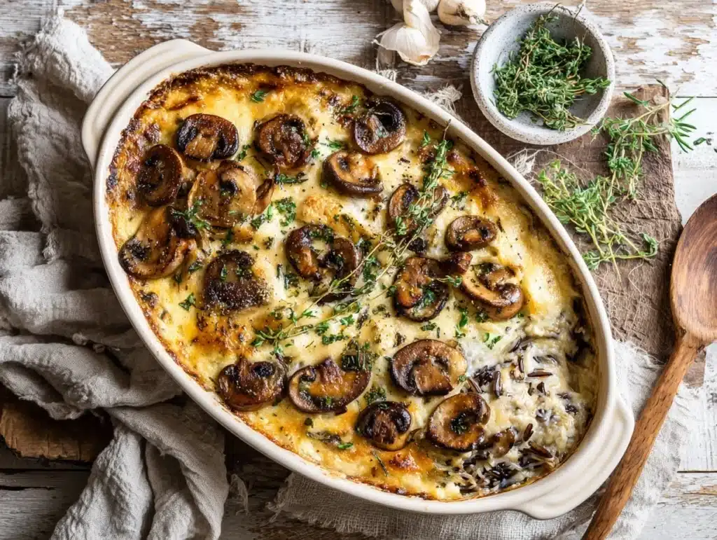 Creamy Mushroom Wild Rice Casserole - featured image