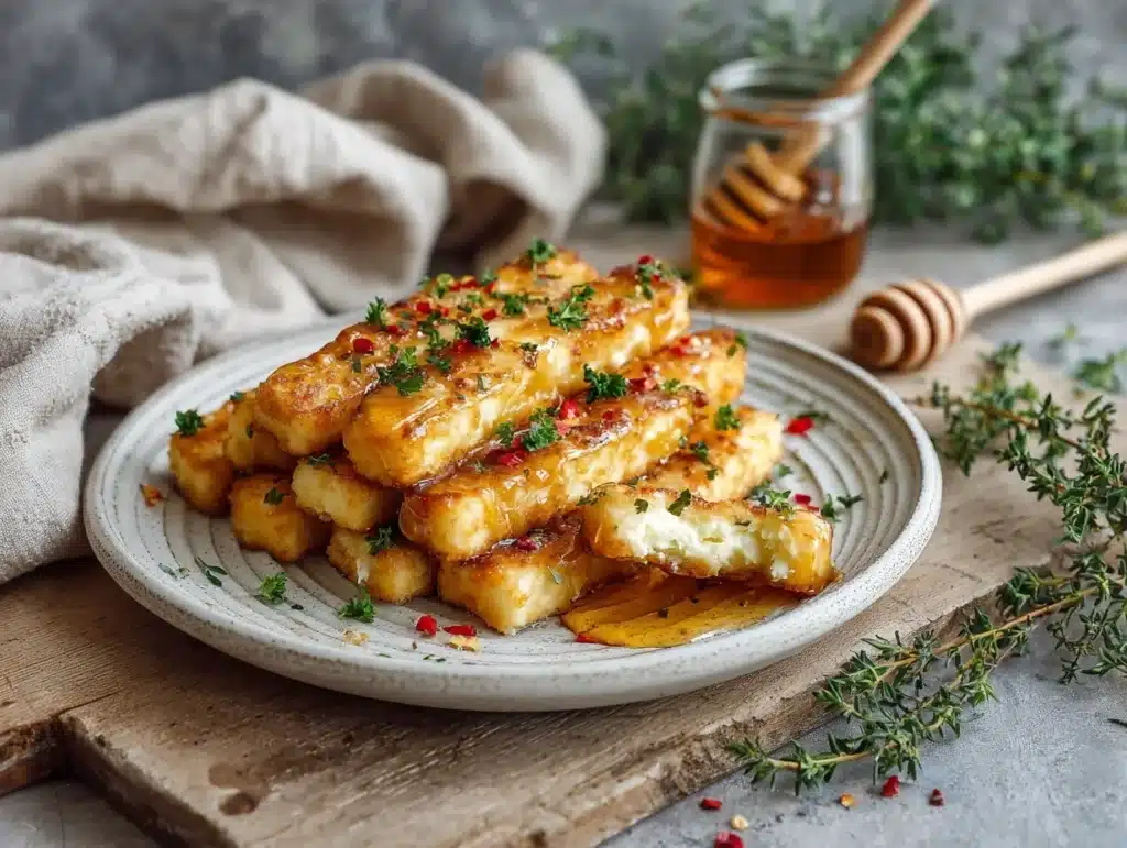 crispy halloumi fries - featured image