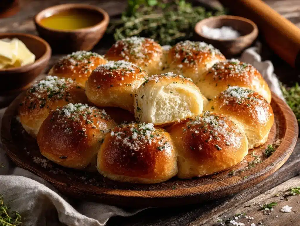 garlic butter Parmesan rolls - featured image