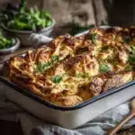 ham and cheese croissant bake - featured image