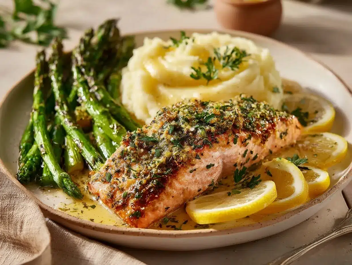 herb-crusted salmon preparation steps