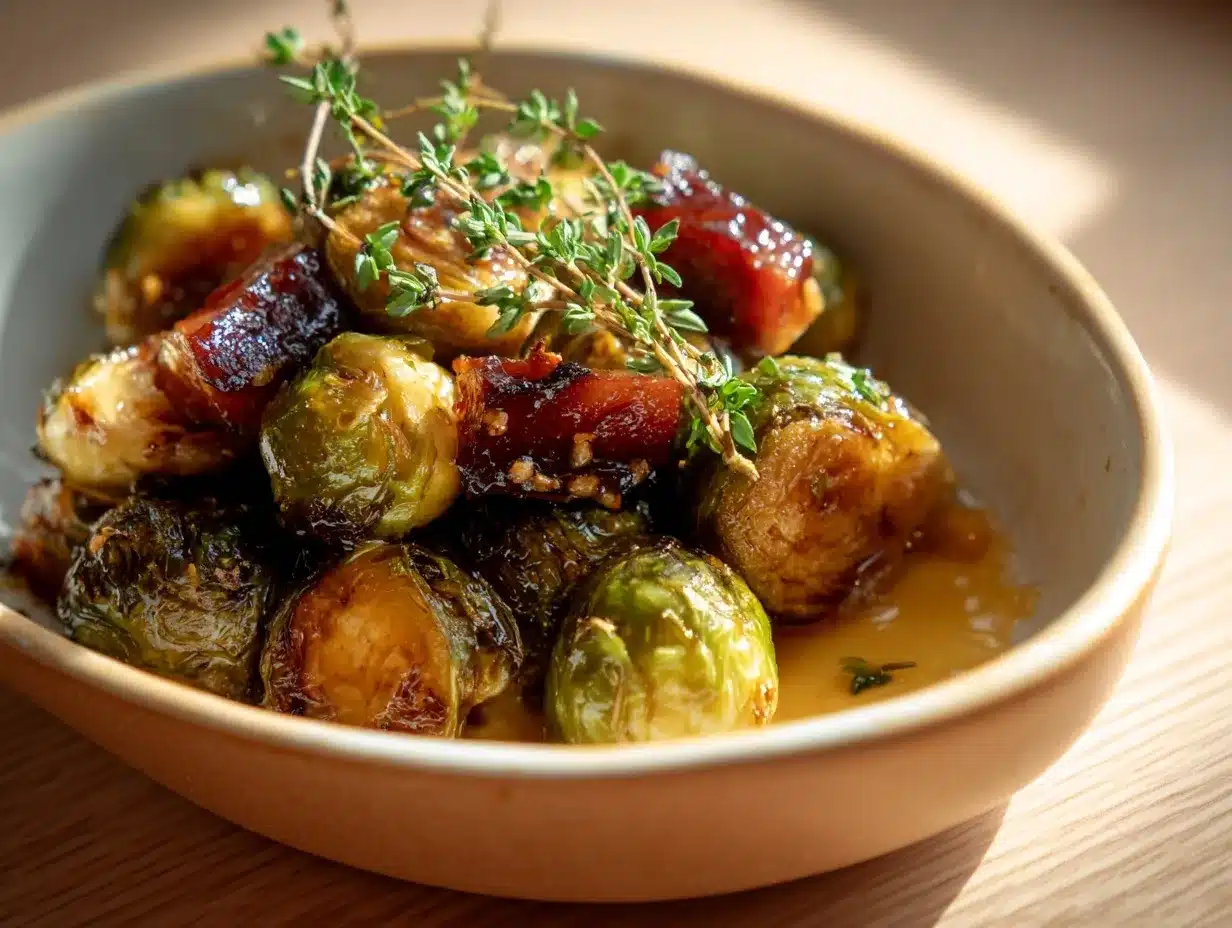 maple dijon roasted brussels sprouts preparation steps