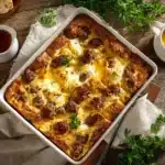 maple sausage breakfast casserole - featured image