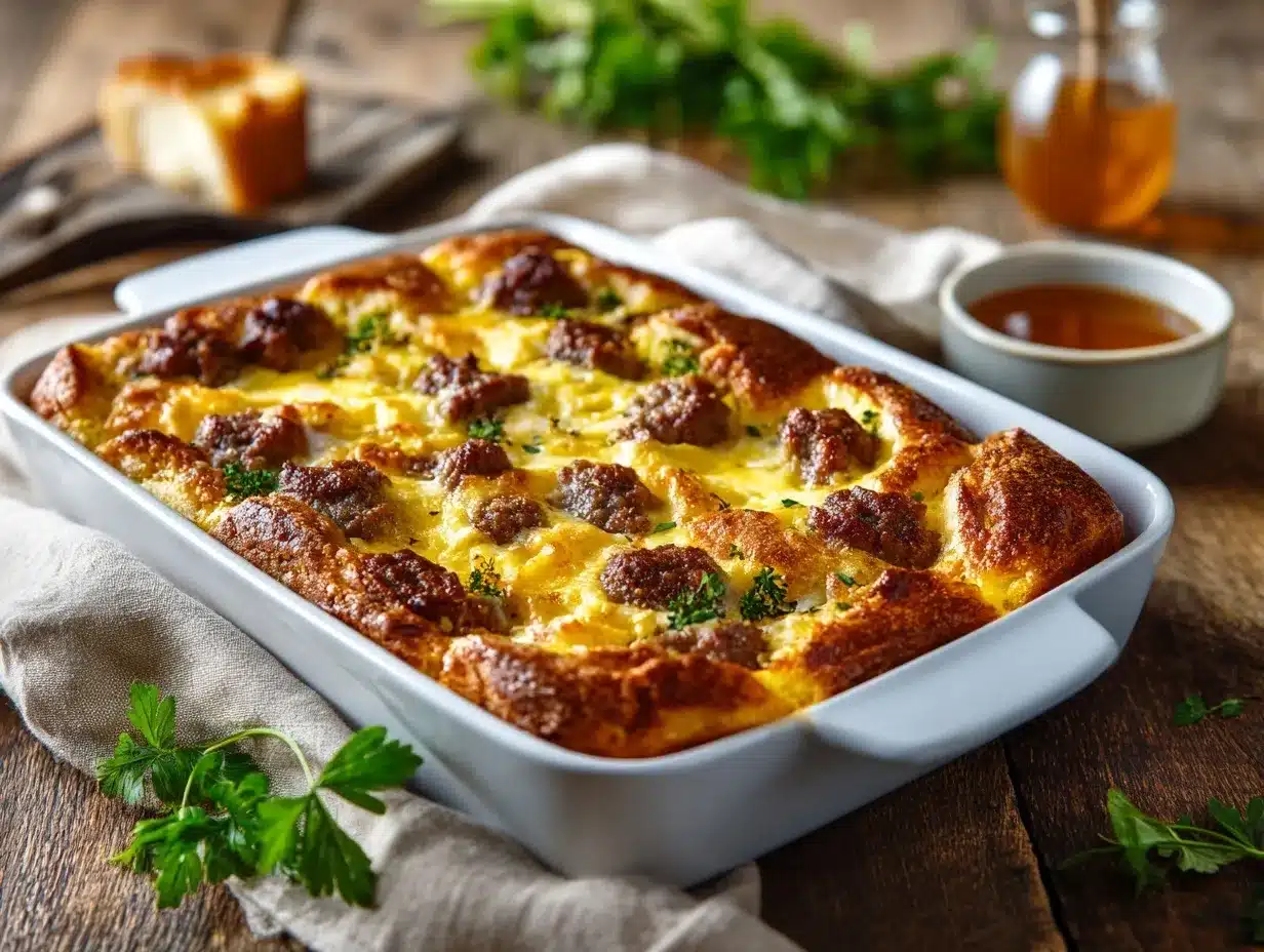 maple sausage breakfast casserole preparation steps