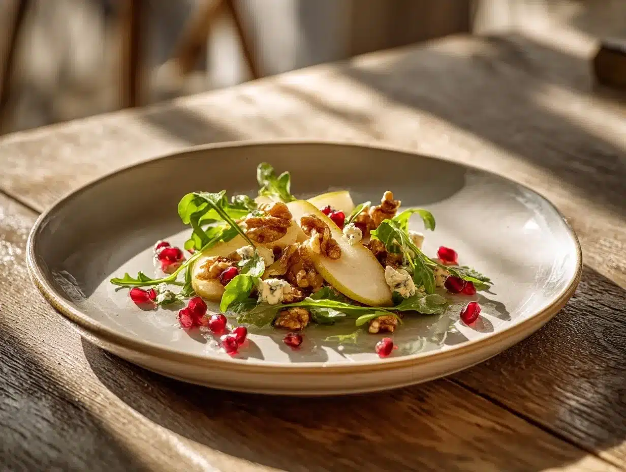 pear and Gorgonzola salad preparation steps