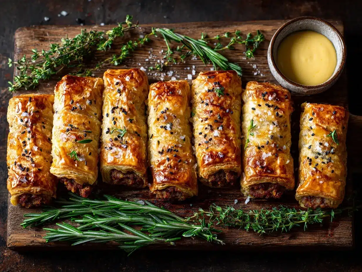 savory puff pastry sausage rolls preparation steps