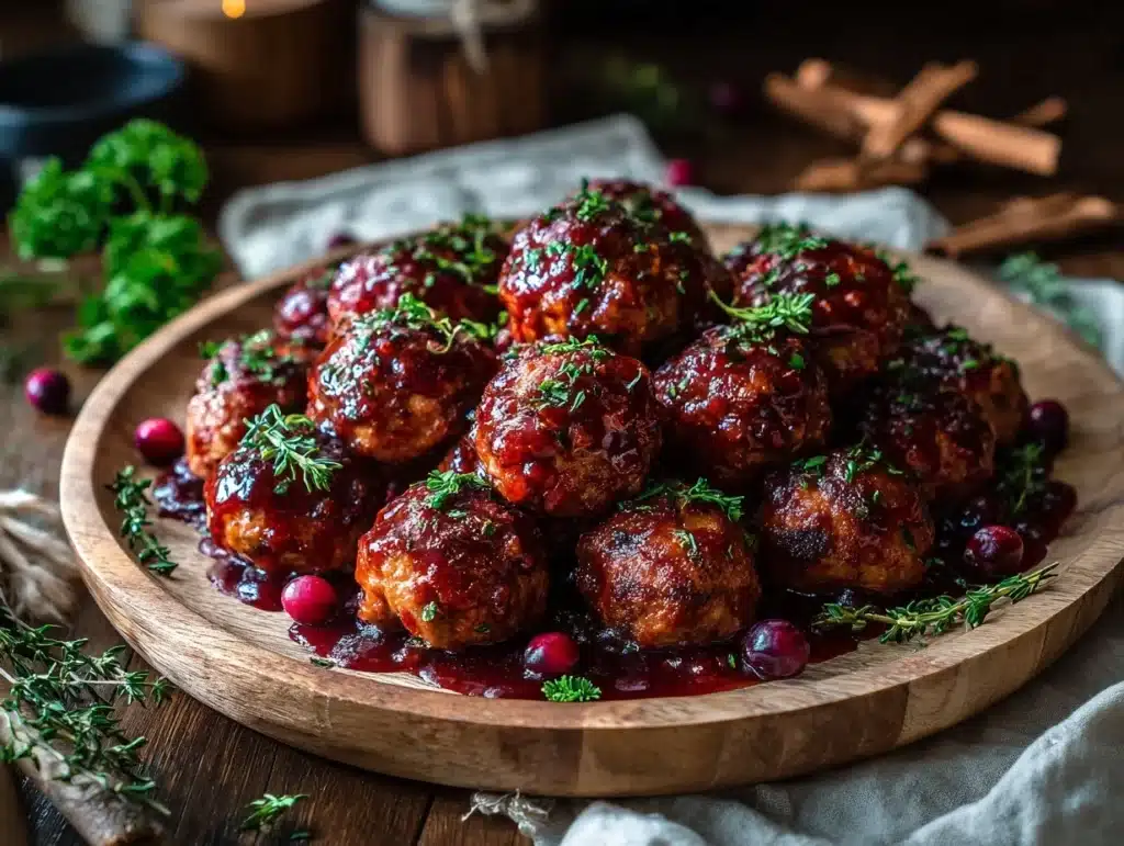smoky maple turkey meatballs - featured image