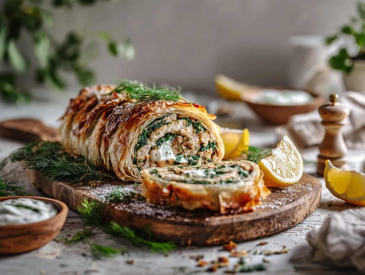 spanakopita turkey roll preparation steps
