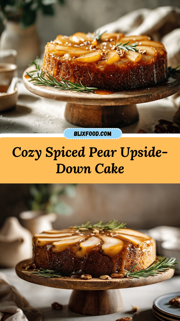spiced pear upside-down cake recipe