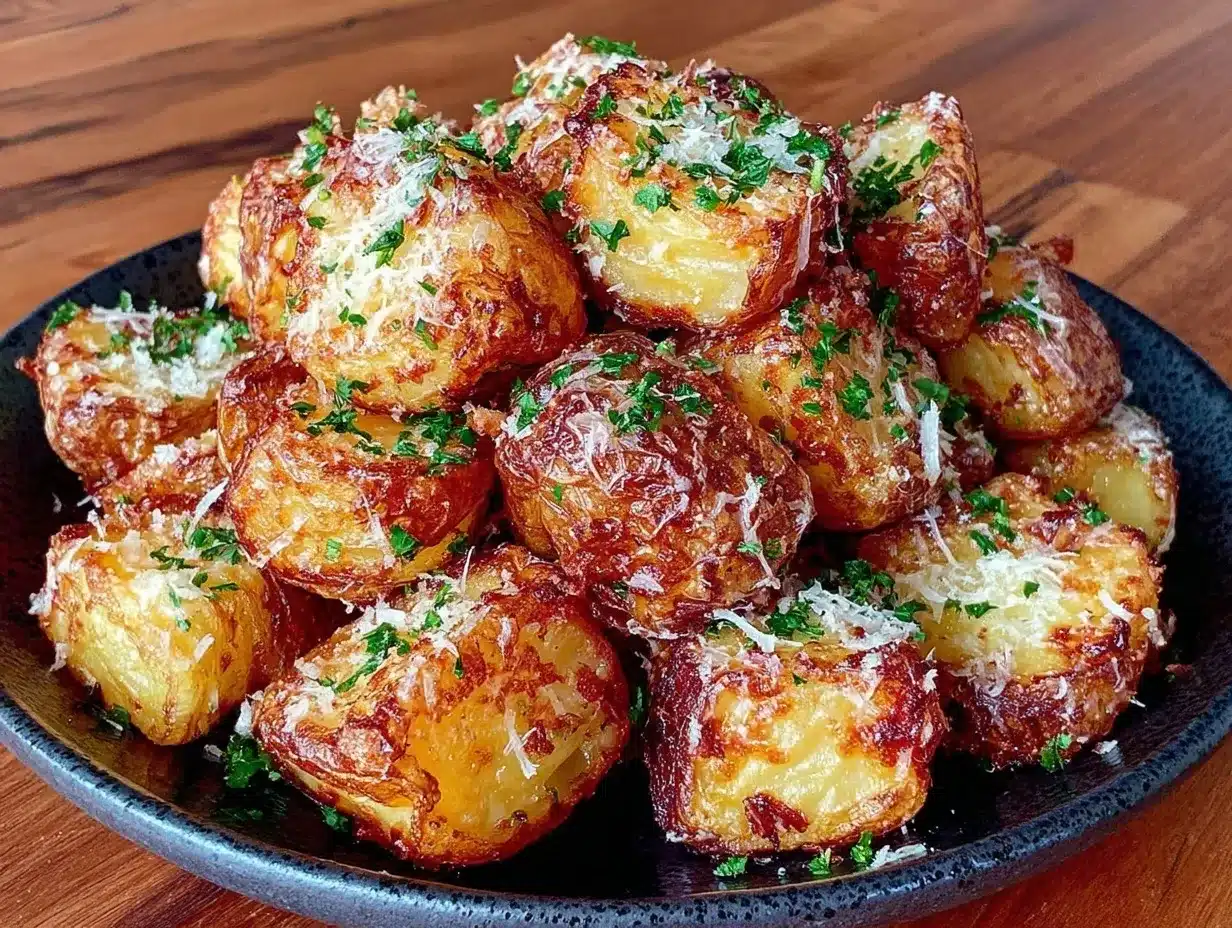 air fryer garlic parmesan potato bites preparation steps