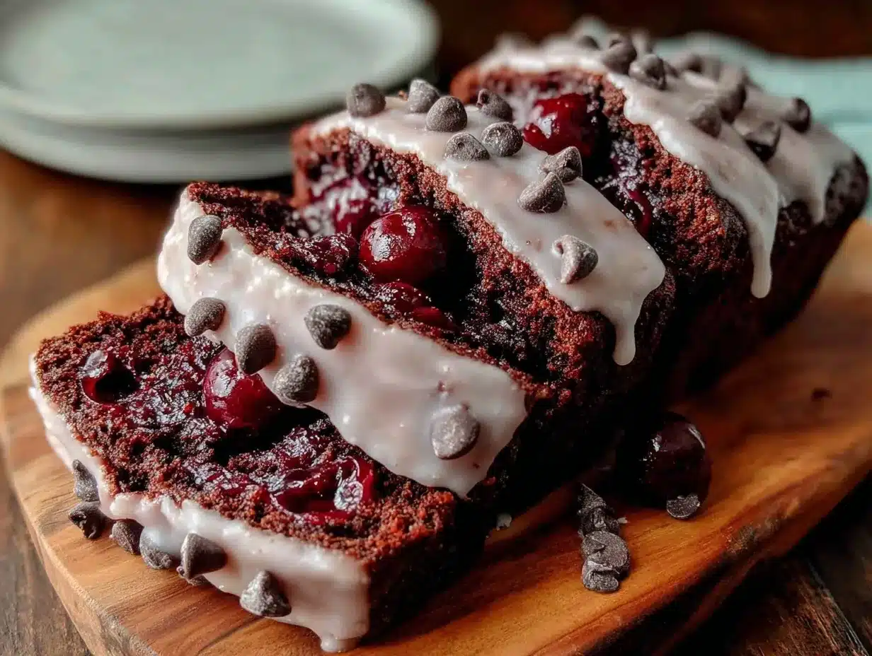 Black Forest Chocolate Chip Loaf Cake preparation steps