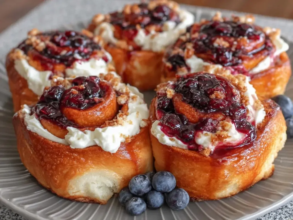 blueberry cheesecake rolls - featured image