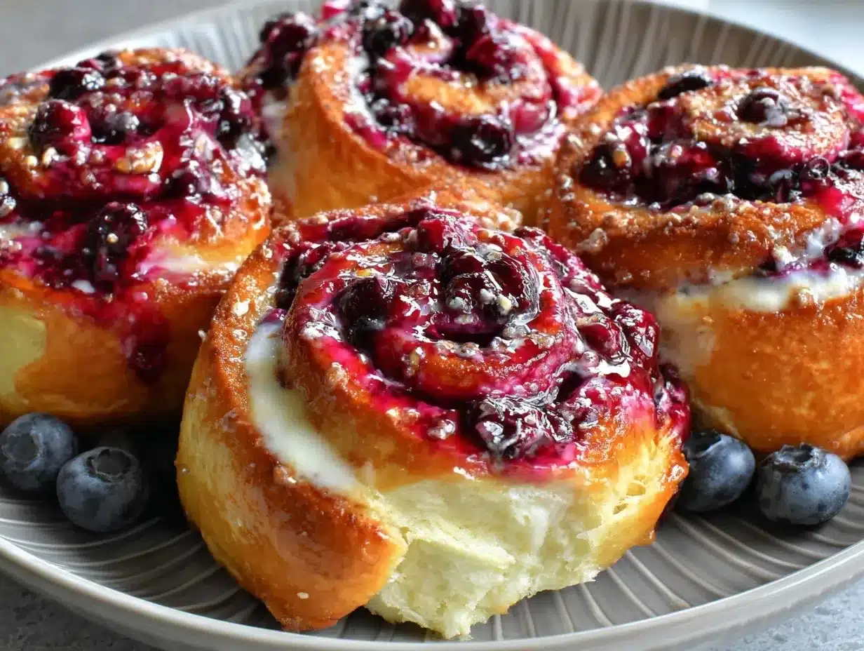 blueberry cheesecake rolls preparation steps