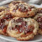 brown butter salted caramel chocolate chip cookies - featured image