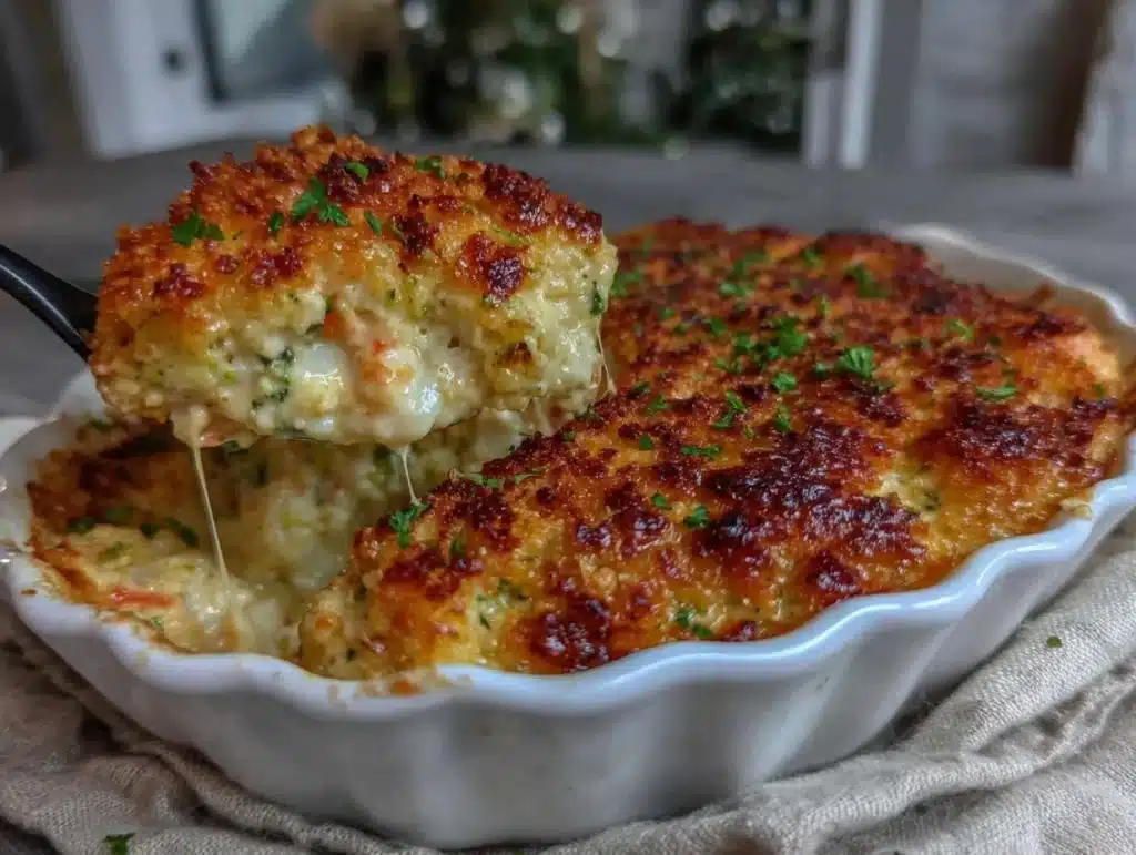 cheddar broccoli cauliflower gratin - featured image