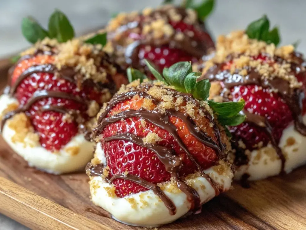 cheesecake stuffed strawberries - featured image