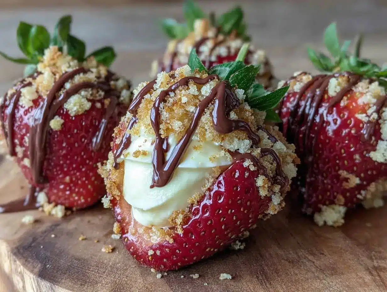 cheesecake stuffed strawberries preparation steps