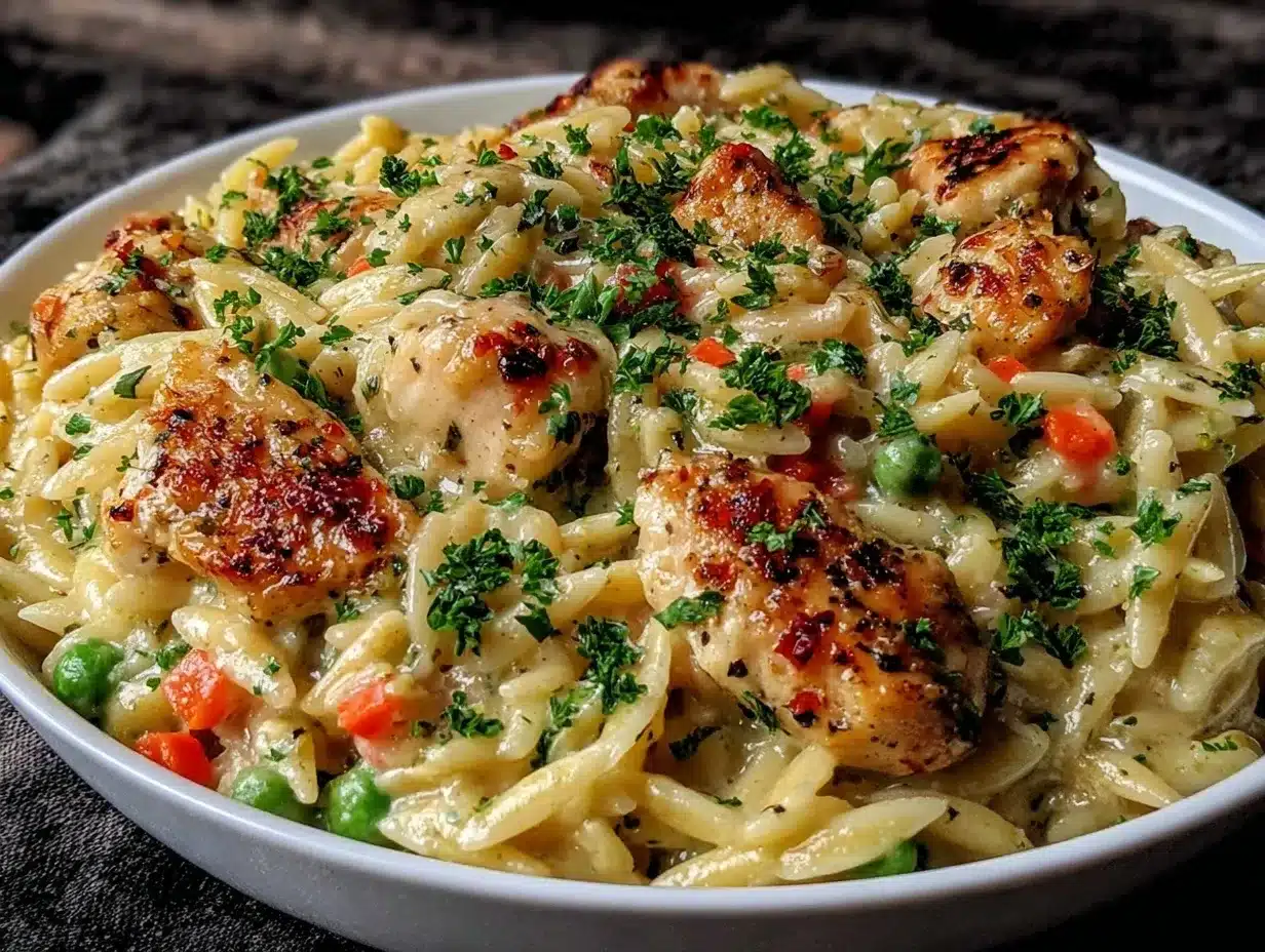 Chicken Pot Pie Orzo preparation steps