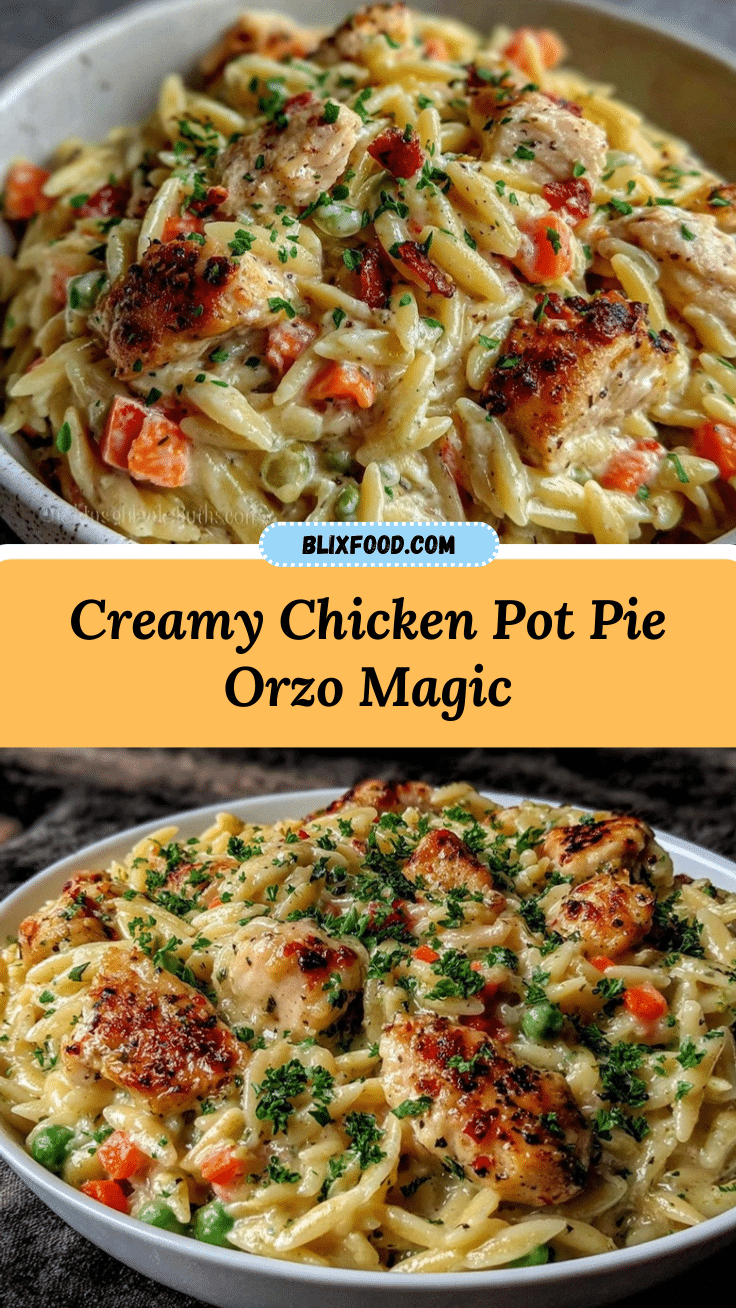Chicken Pot Pie Orzo recipe