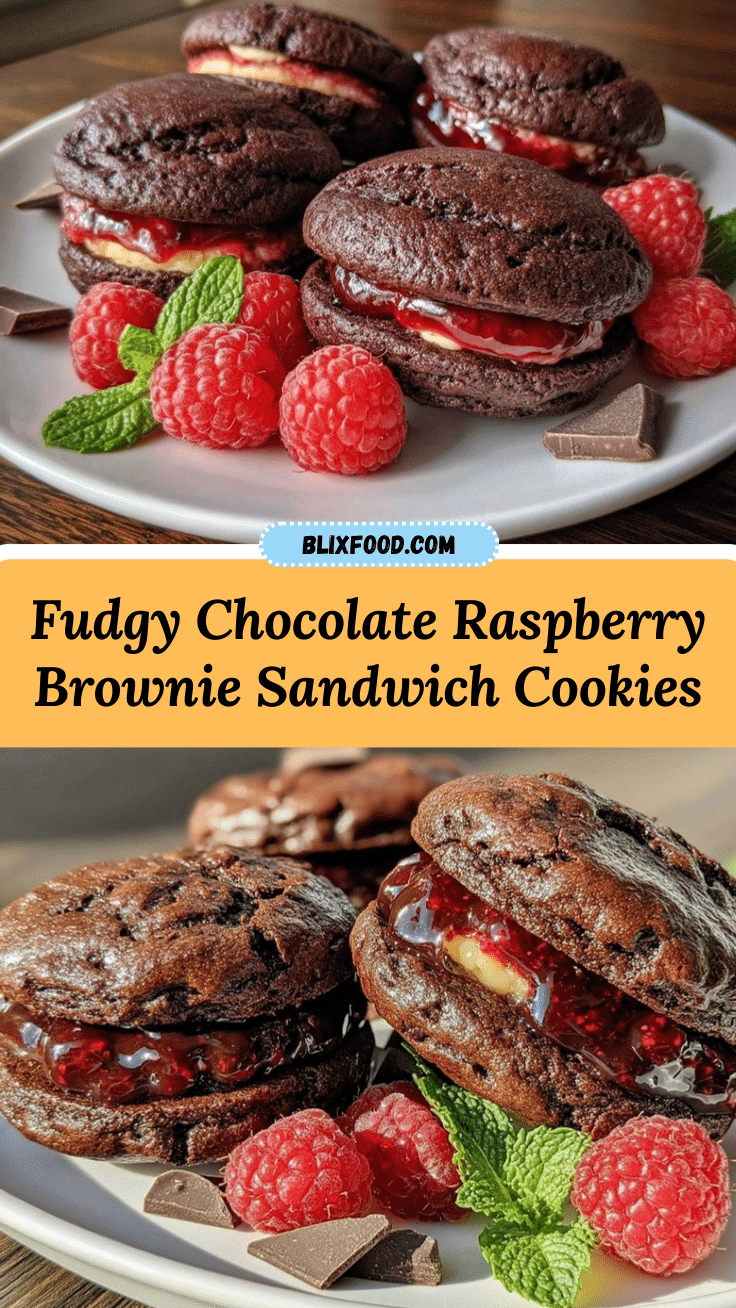Chocolate Raspberry Brownie Sandwich Cookies recipe