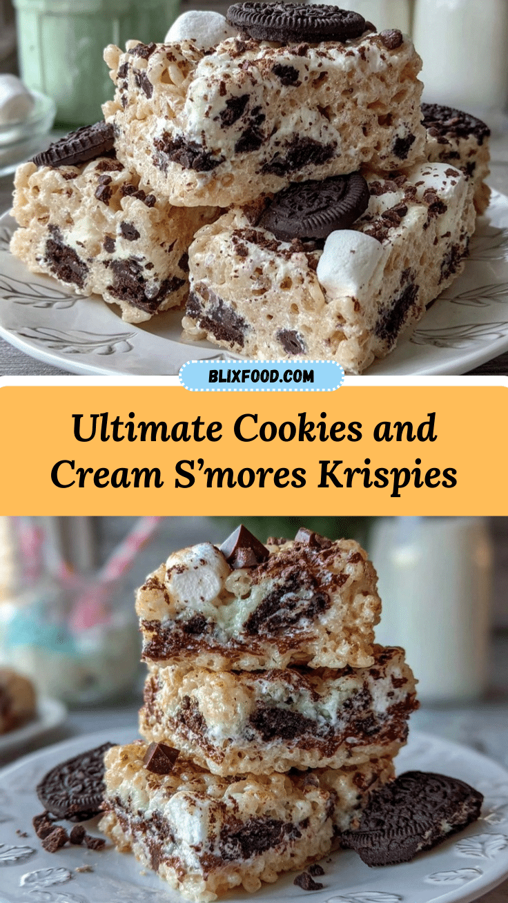 Cookies and Cream Smores Krispie Treats recipe