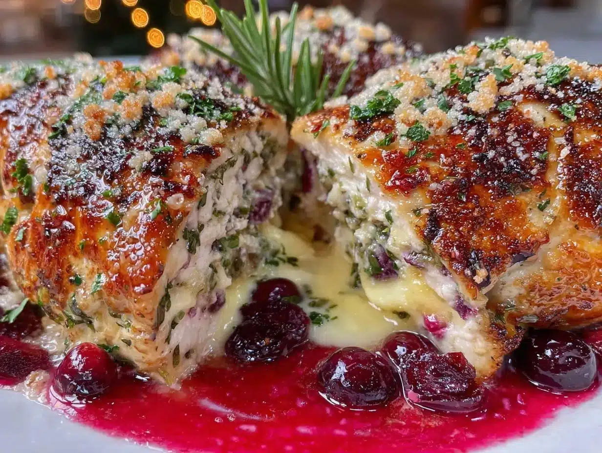 cranberry brie stuffed chicken preparation steps