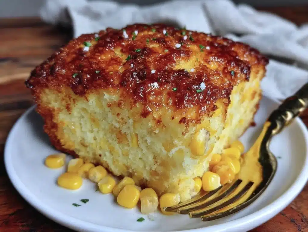 creamy corn casserole - featured image