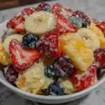 creamy fresh fruit salad - featured image