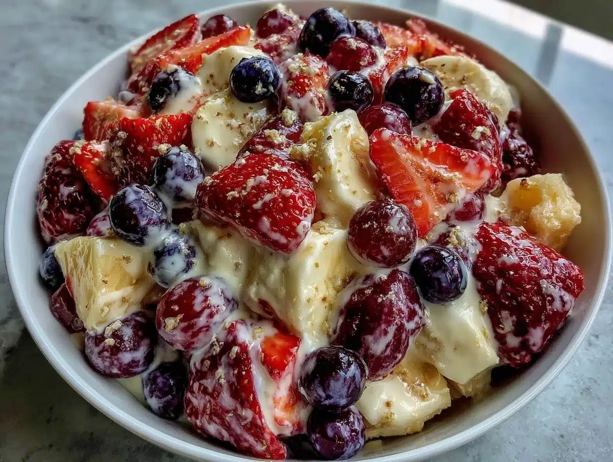 creamy fresh fruit salad preparation steps