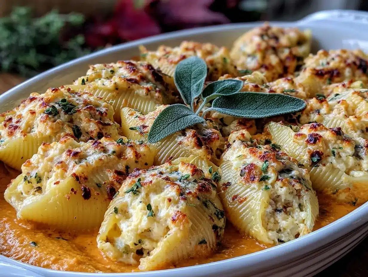 creamy pumpkin ricotta stuffed shells preparation steps