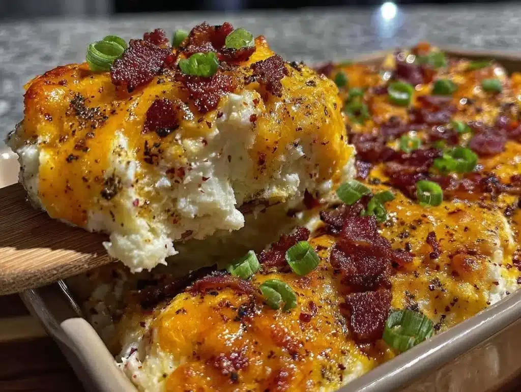 creamy twice baked potato casserole - featured image