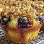 Crispy Blueberry Pecan Crumble Muffins - featured image