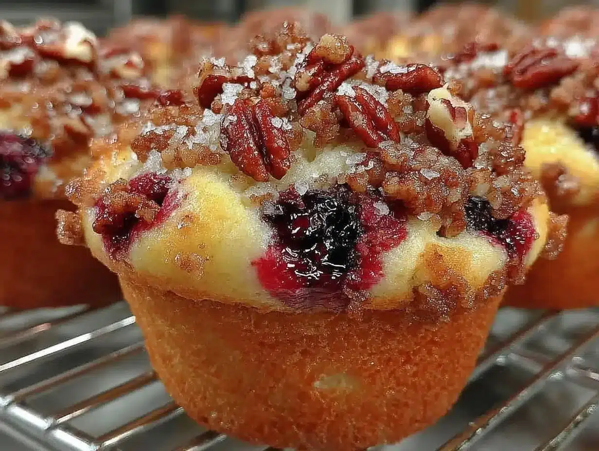 Crispy Blueberry Pecan Crumble Muffins preparation steps