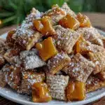 crispy caramel apple puppy chow - featured image