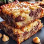 crispy coconut toffee chocolate chip cookie bars - featured image