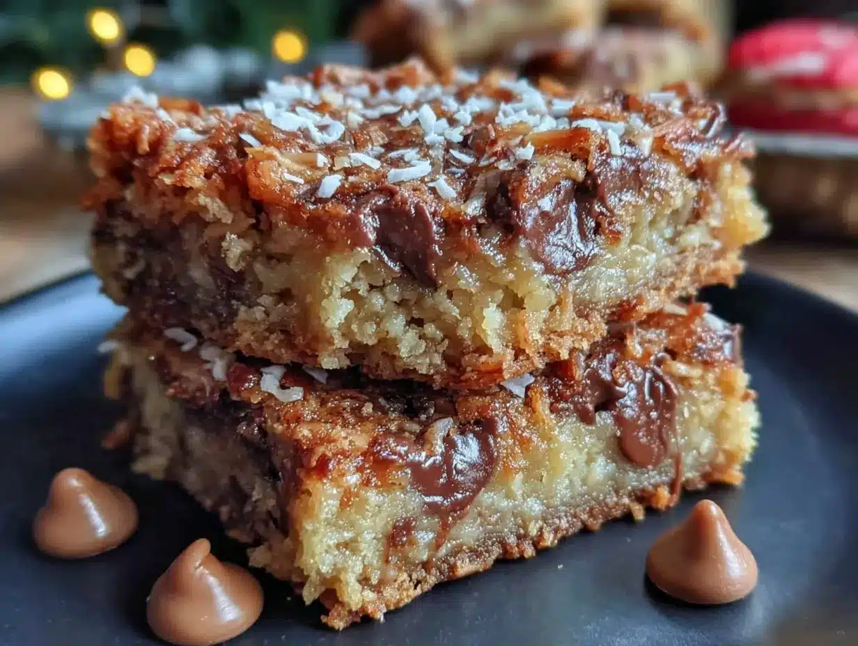 crispy coconut toffee chocolate chip cookie bars preparation steps