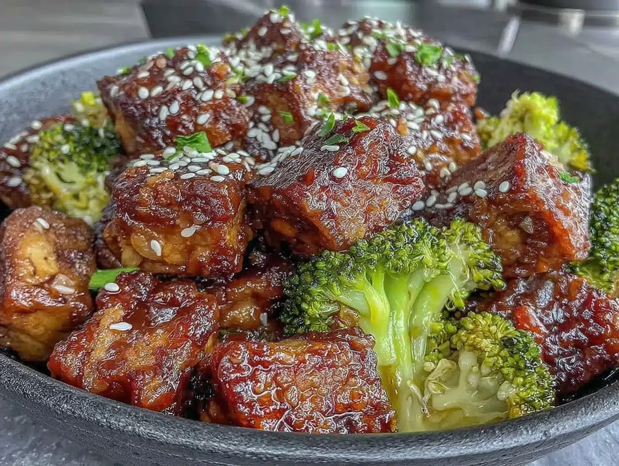 crispy honey garlic tofu - featured image