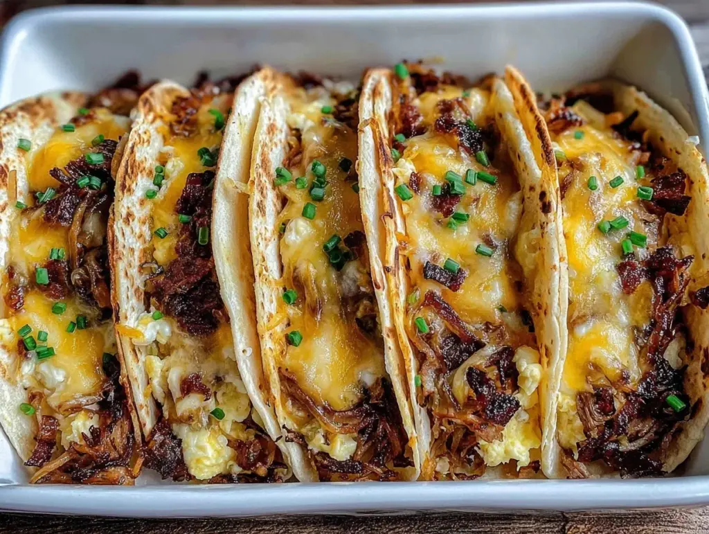 crispy loaded breakfast tacos - featured image