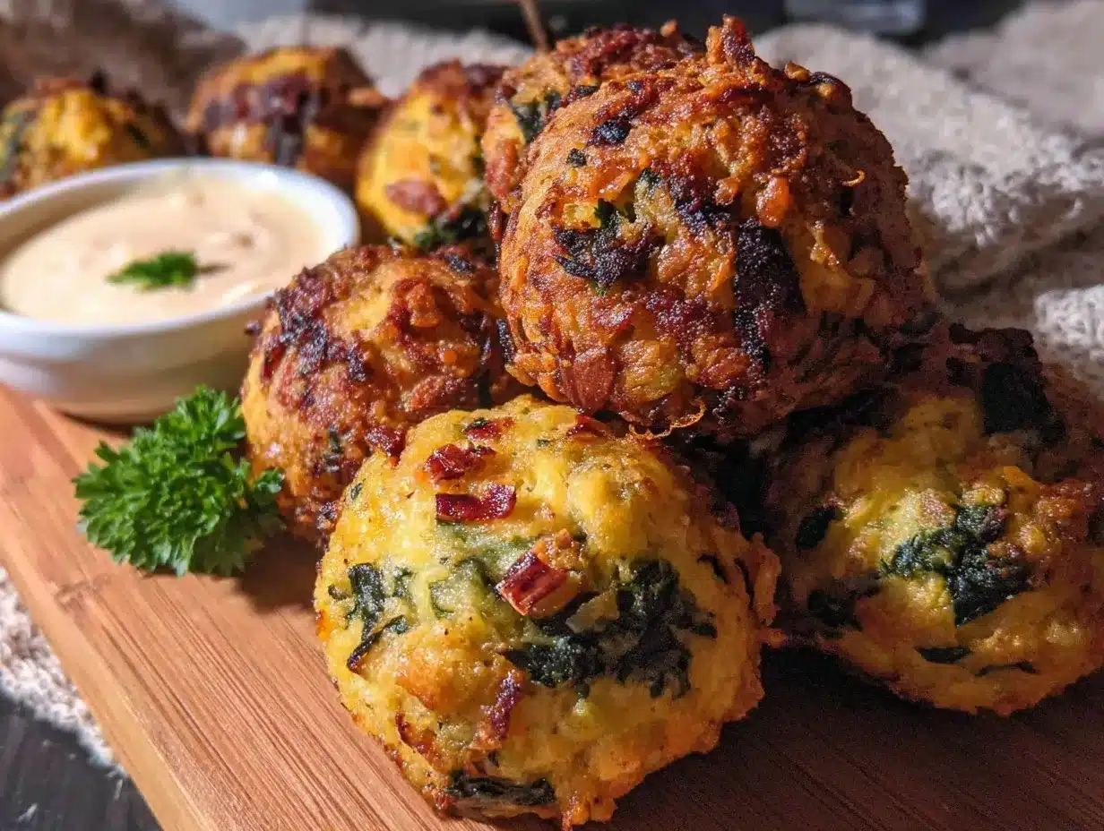 crispy spinach balls preparation steps